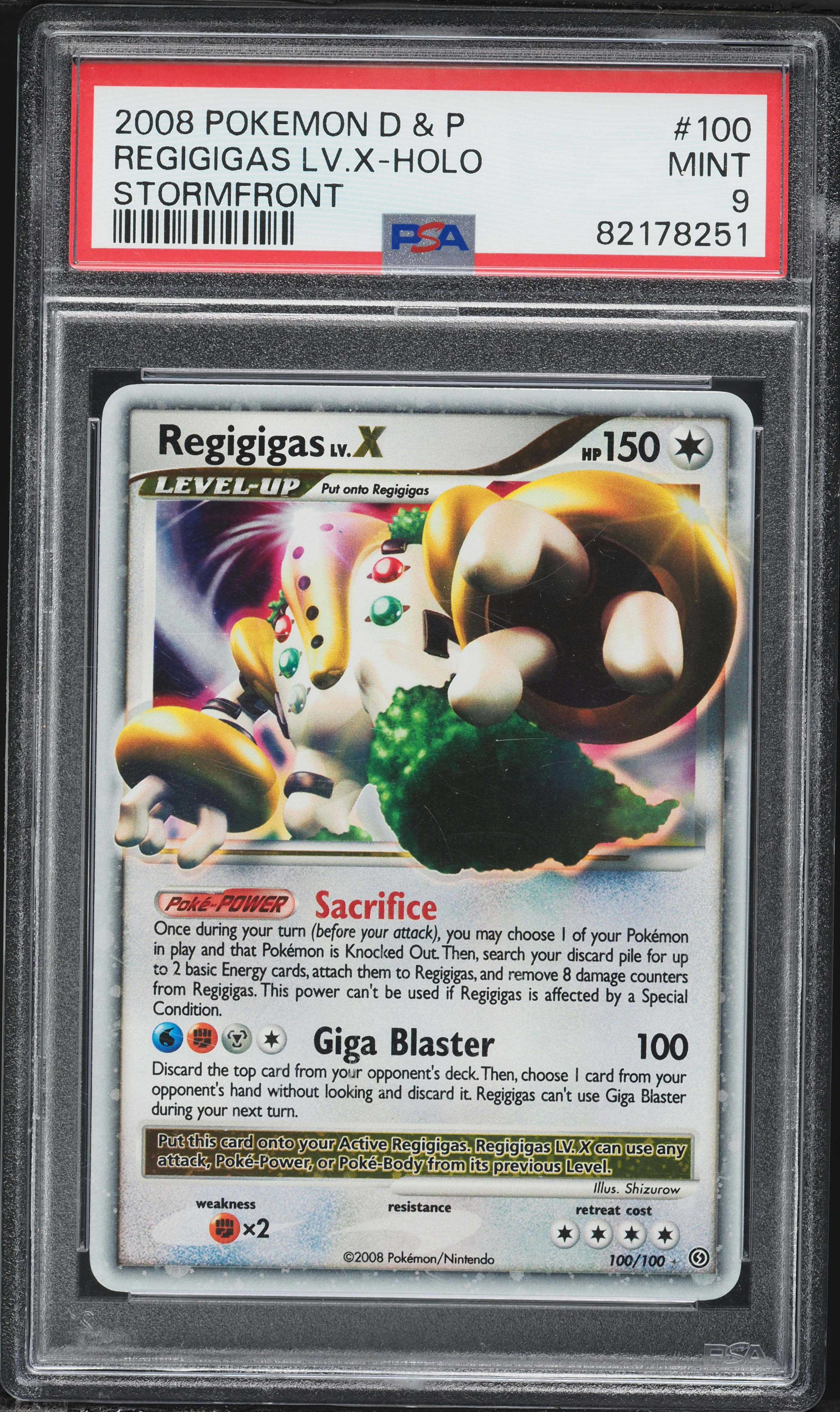 2008 Pokemon Diamond & Pearl Stormfront Holo Regigigas LV.X #100