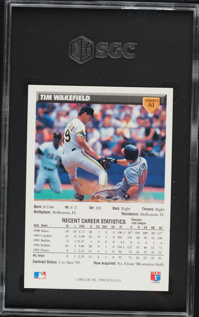 1993 Donruss Tim Wakefield #61 SGC 8 NM-MT