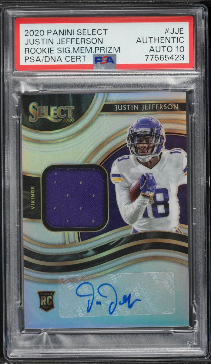 2020 Select Prizm Justin Jefferson ROOKIE PATCH AUTO DNA 10 /199