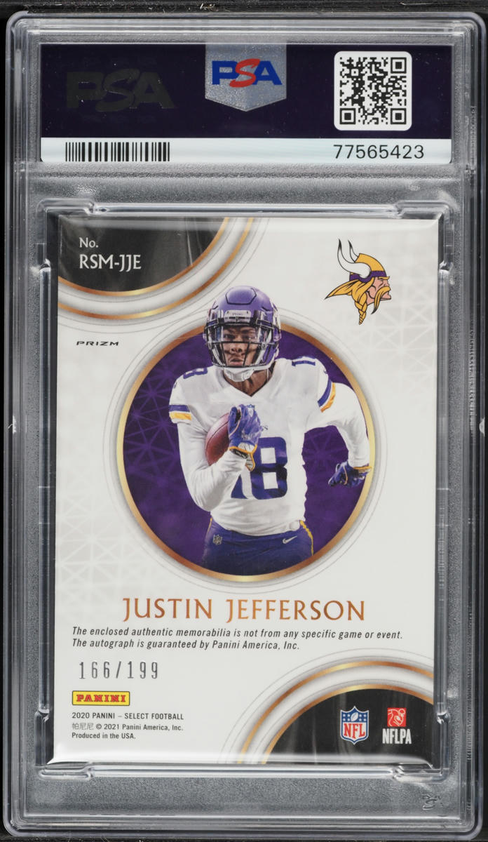 2020 Select Prizm Justin Jefferson ROOKIE PATCH AUTO DNA 10 /199