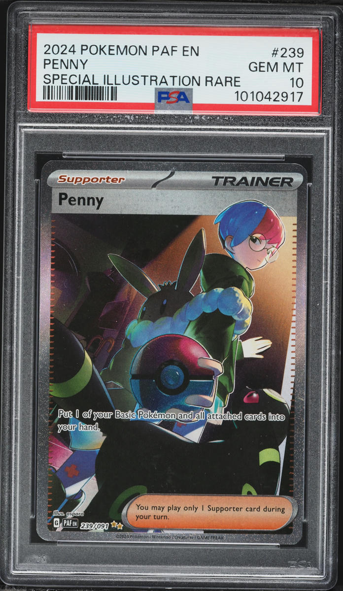 2024 Pokemon Scarlet & Violet Paldean Fates SIR Penny #239 PSA 10 GEM MINT