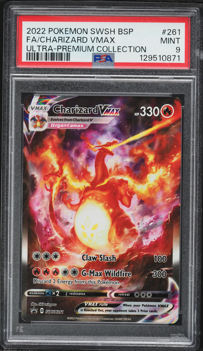 2022 Pokemon Sword & Shield Promo Ultra Premium Full Art Charizard VMAX #SWSH261 PSA 9 MINT