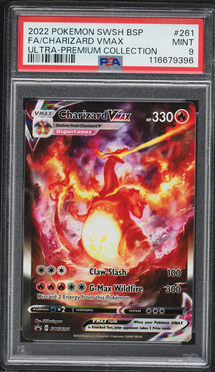 2022 Pokemon Sword &  Shield Promo Ultra Premium Full Art Charizard VMAX #SWSH261 PSA 9 MINT