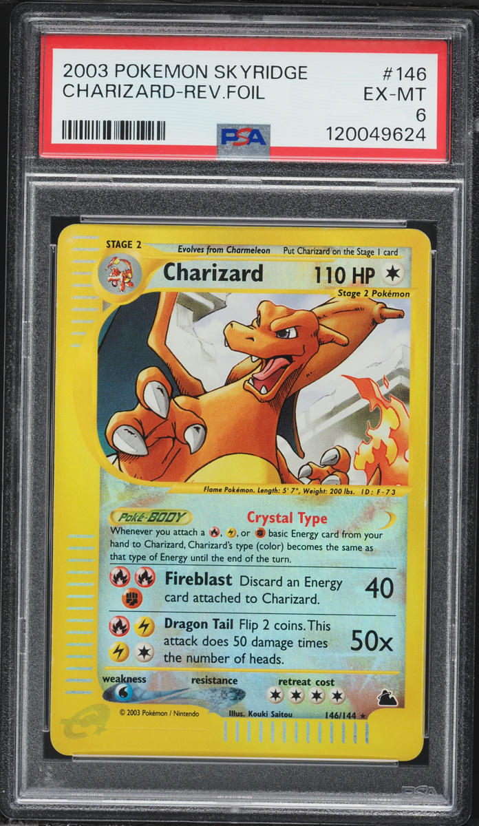 2003 Pokemon Skyridge Reverse Holo Charizard #146 PSA 6 EXMT