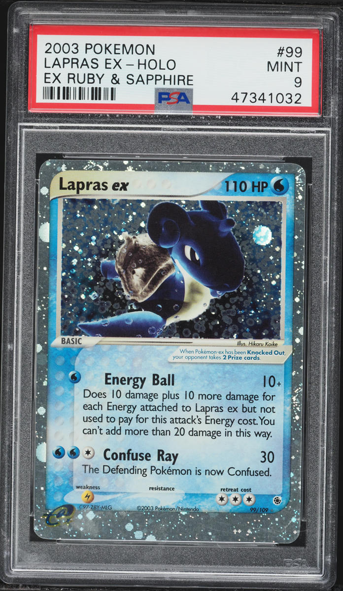2003 Pokemon EX Ruby & Sapphire Holo Lapras EX #99 PSA 9 MINT