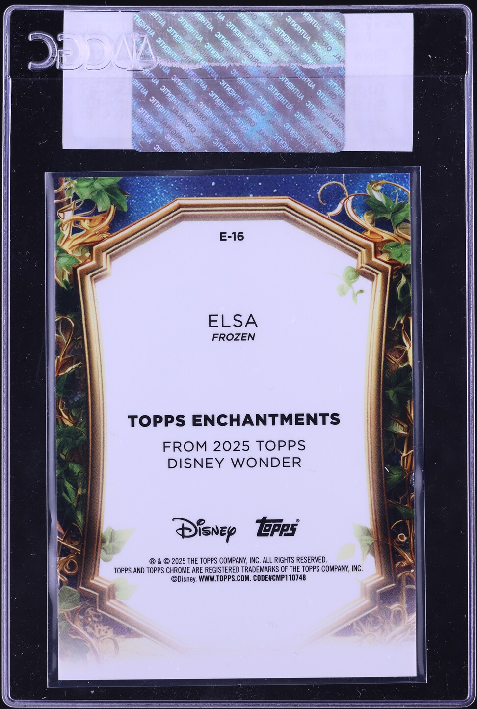 2025 Topps Chrome Disney Wonder Enchantments Elsa #E-16 CGC AUTH