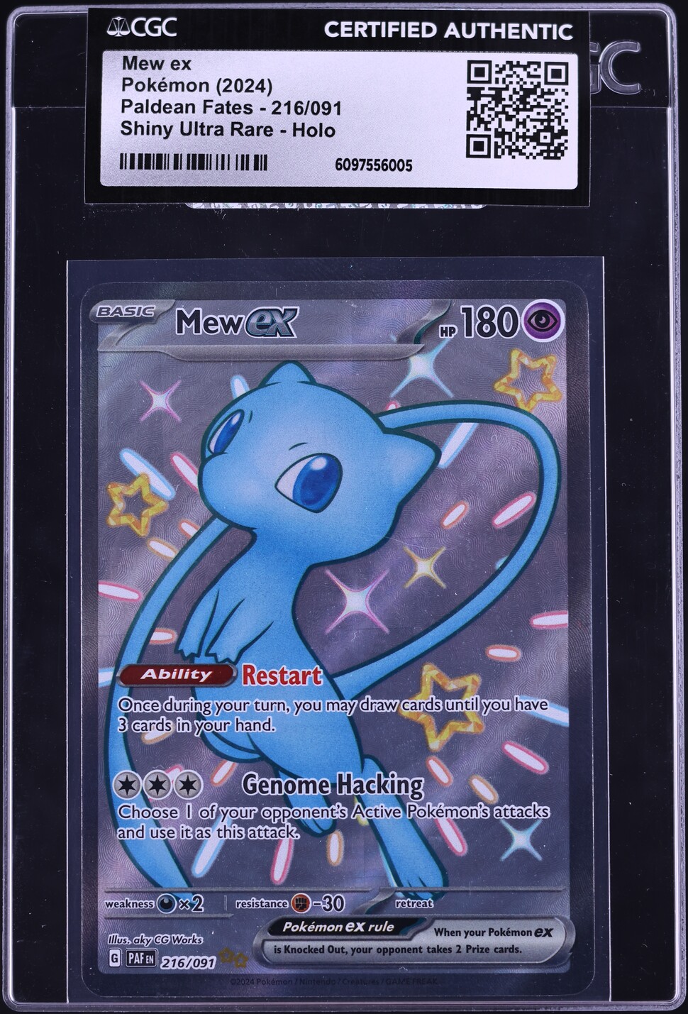 2024 Pokemon Scarlet & Violet Paldean Fates Full Art Shiny Mew ex #216 CGC  AUTH on Fanatics Collect