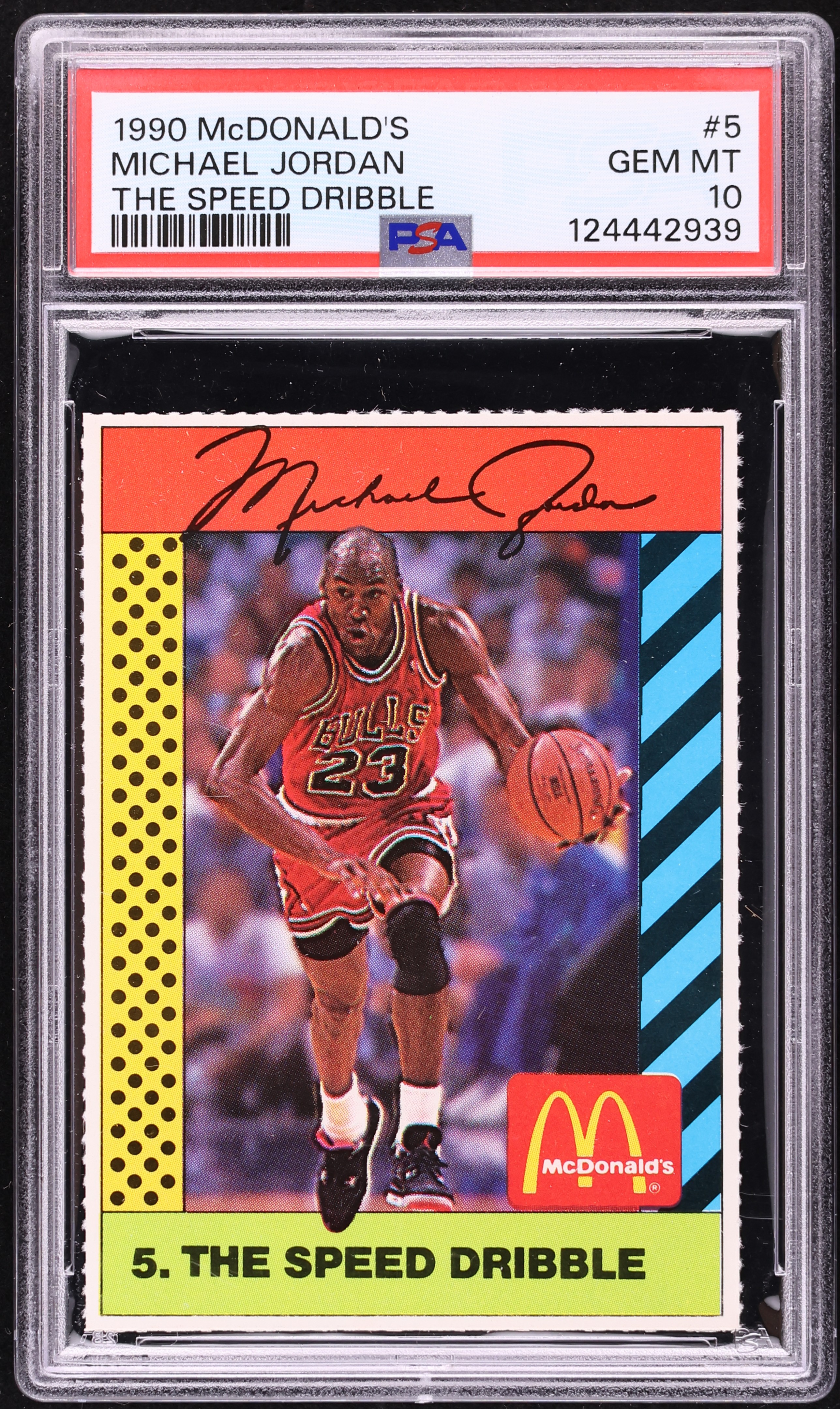 1990 McDonald's The Speed Dribble Michael Jordan #5 PSA 10 GEM