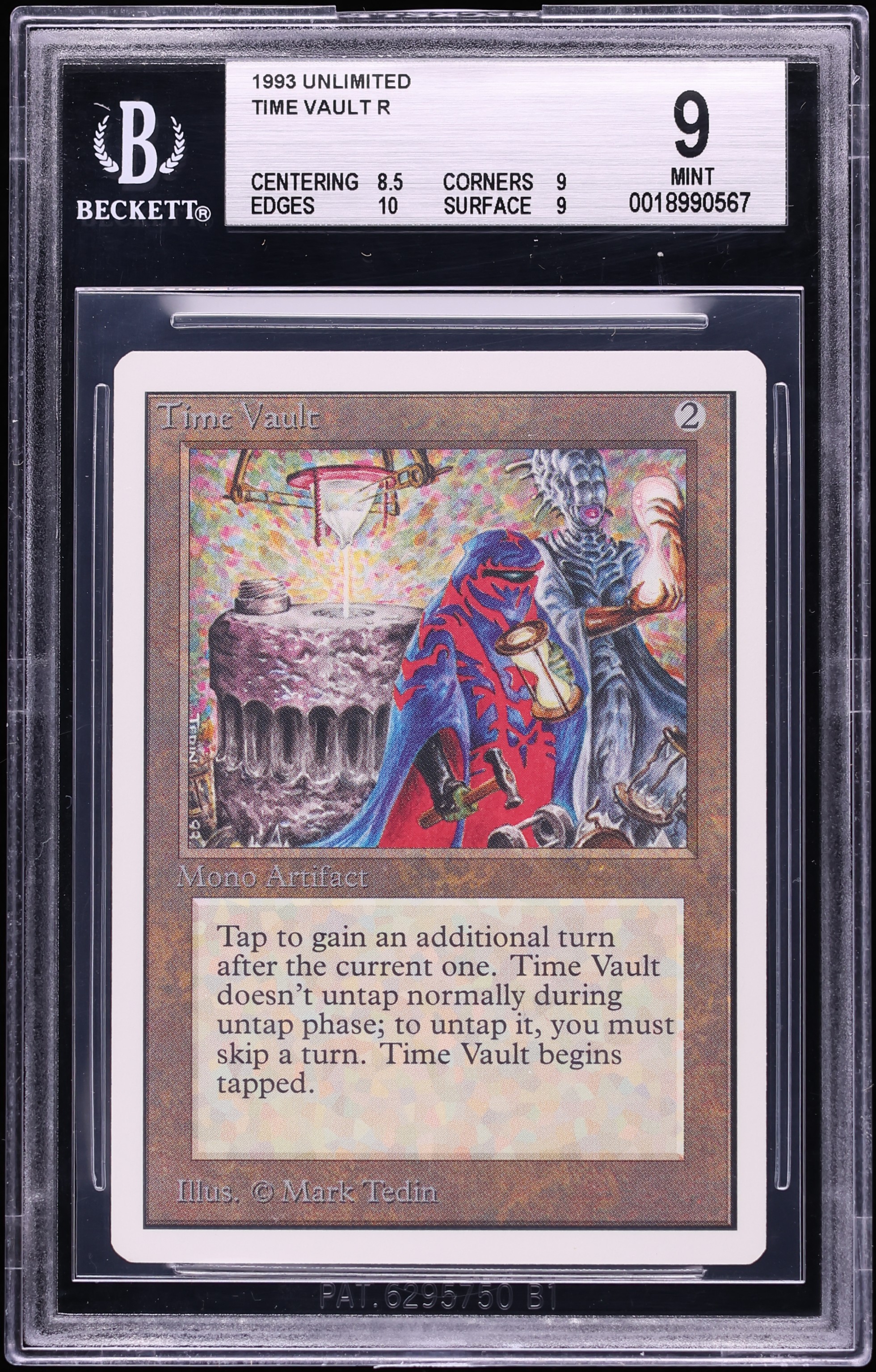 1993 Magic The Gathering MTG Unlimited Time Vault BGS 9 MINT on