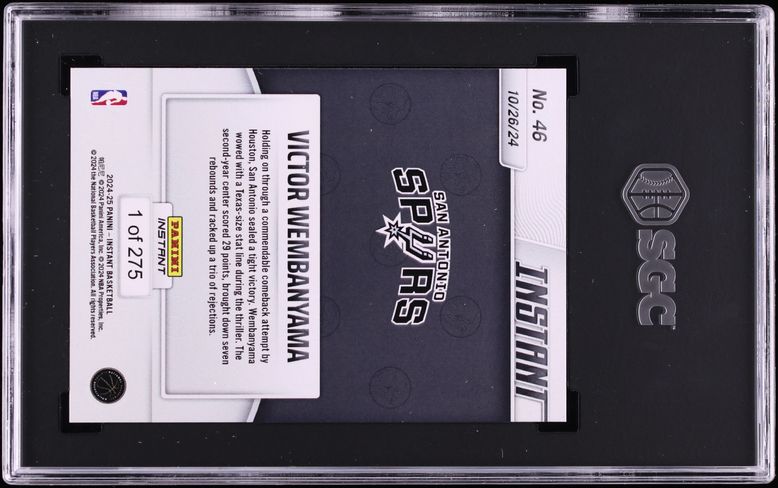 2024 Panini Instant Victor Wembanyama /275 #46 SGC 10 GEM MINT