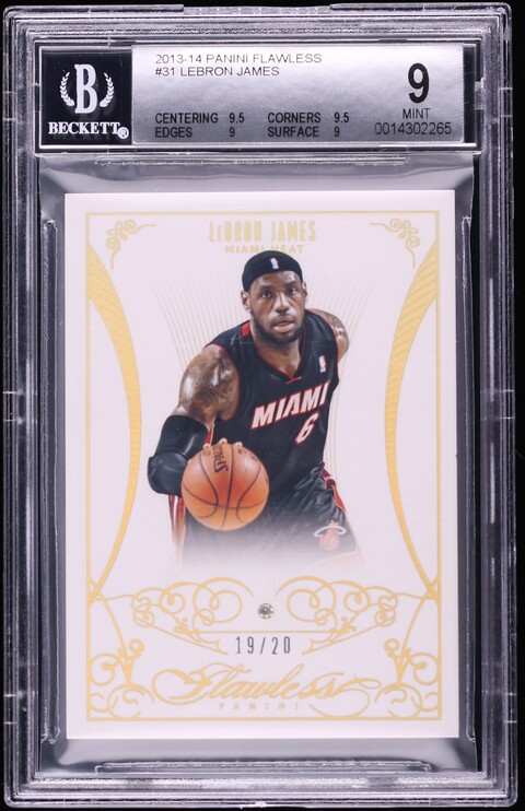 2013 Panini Flawless Diamond Gems LeBron James /20 #31 BGS 9 MINT