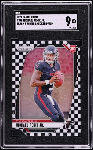 2024 Panini Prizm Black & White Checker Michael Penix Jr ROOKIE