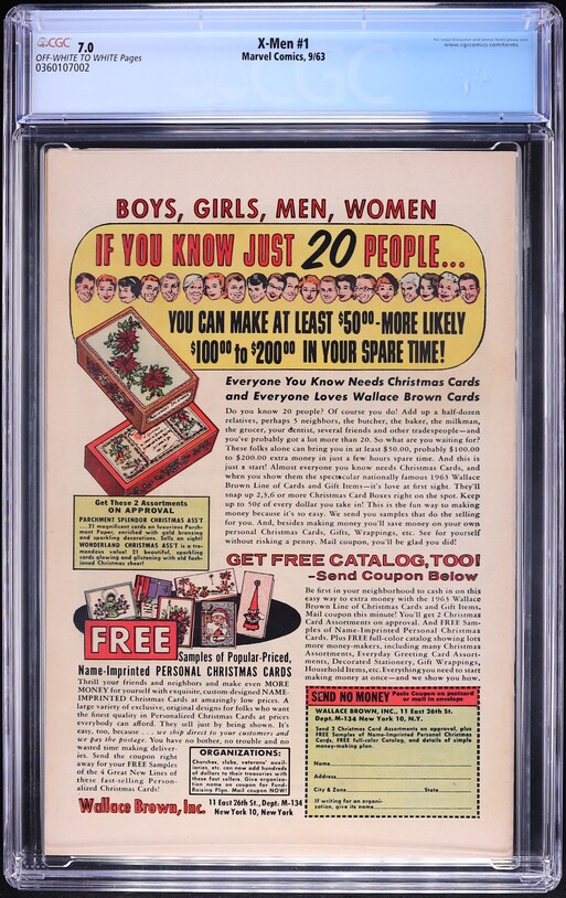 X-Men #1 (Marvel, 1963) CGC 7.0 Off-White To White Pages on