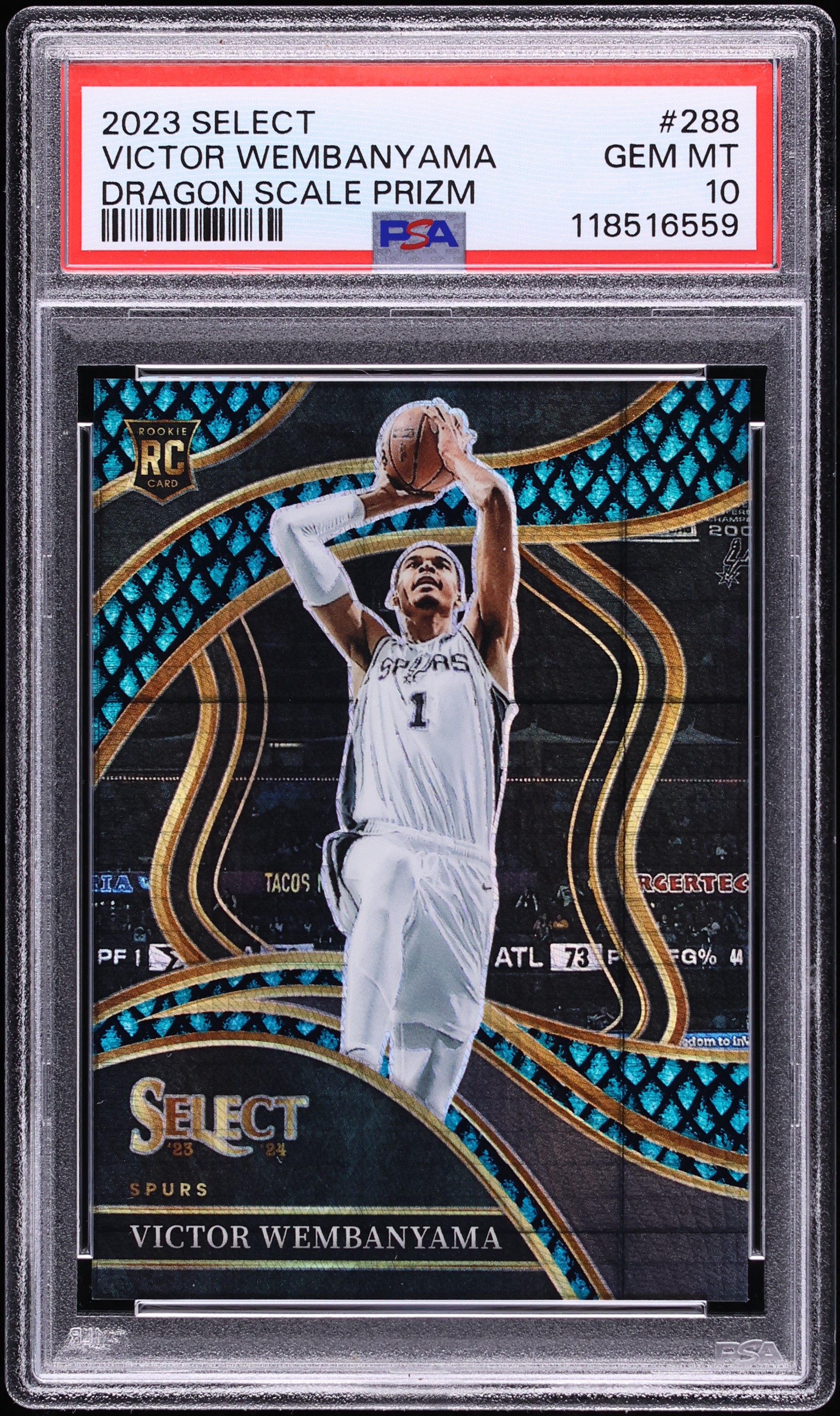 PSA8 ギャラドス　プロモ　希少 2023 Select Courtside Dragon Scale Prizm Victor Wembanyama ROOKIE