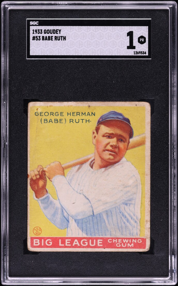 1933 Goudey Babe Ruth #53 SGC 1 PR
