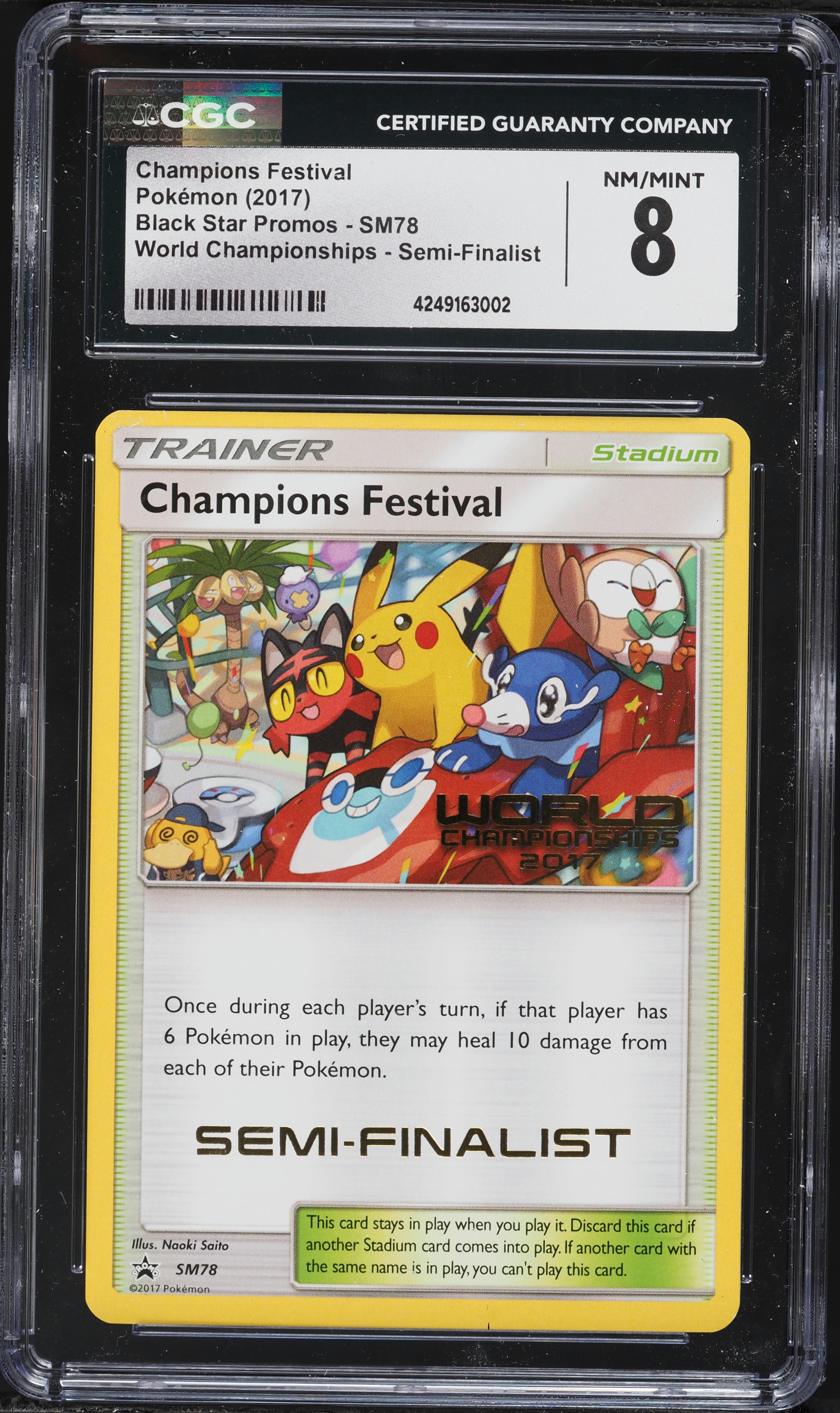 champions festival pokemon card 2017 Black Star Promo World Championships Semi-Finalist #SM78 CGC 8 on Fanatics Collect Black Star Promo Champions Festival - SM231 (World