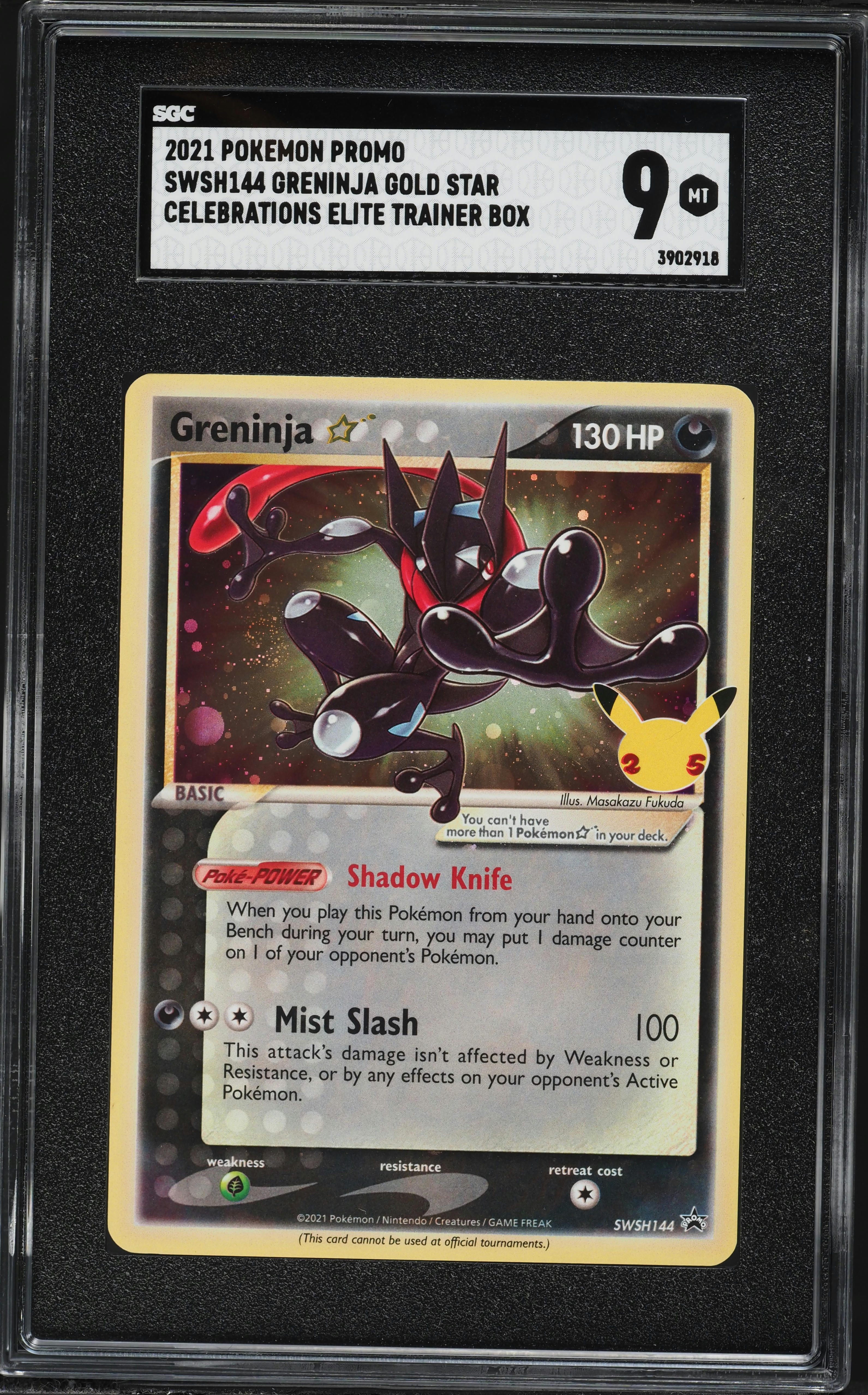2021 Pokemon SWSH Black Star Promo Celebrations ETB Greninja Gold