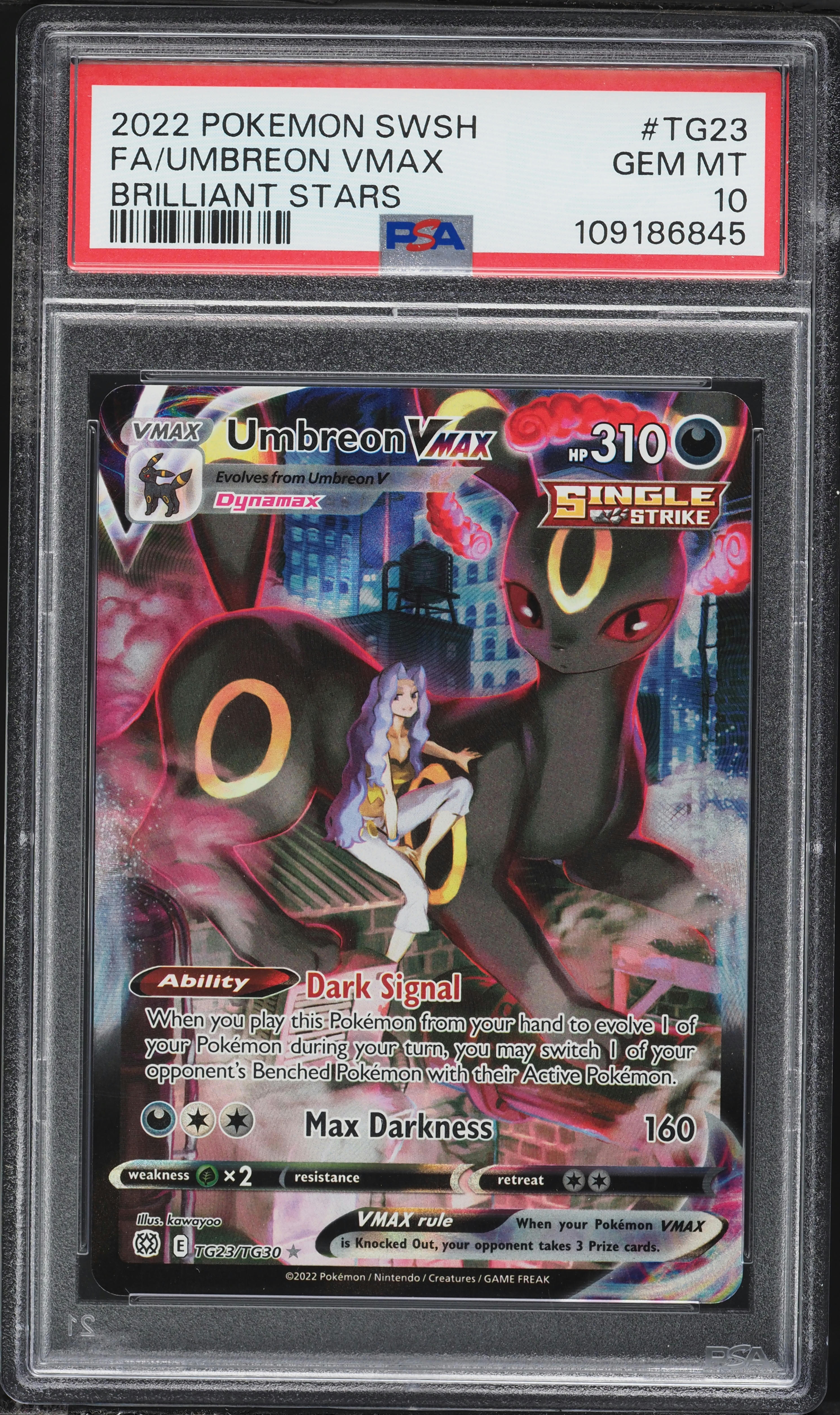 2022 Pokemon Sword & Shield Brilliant Stars TG Umbreon VMAX #TG23