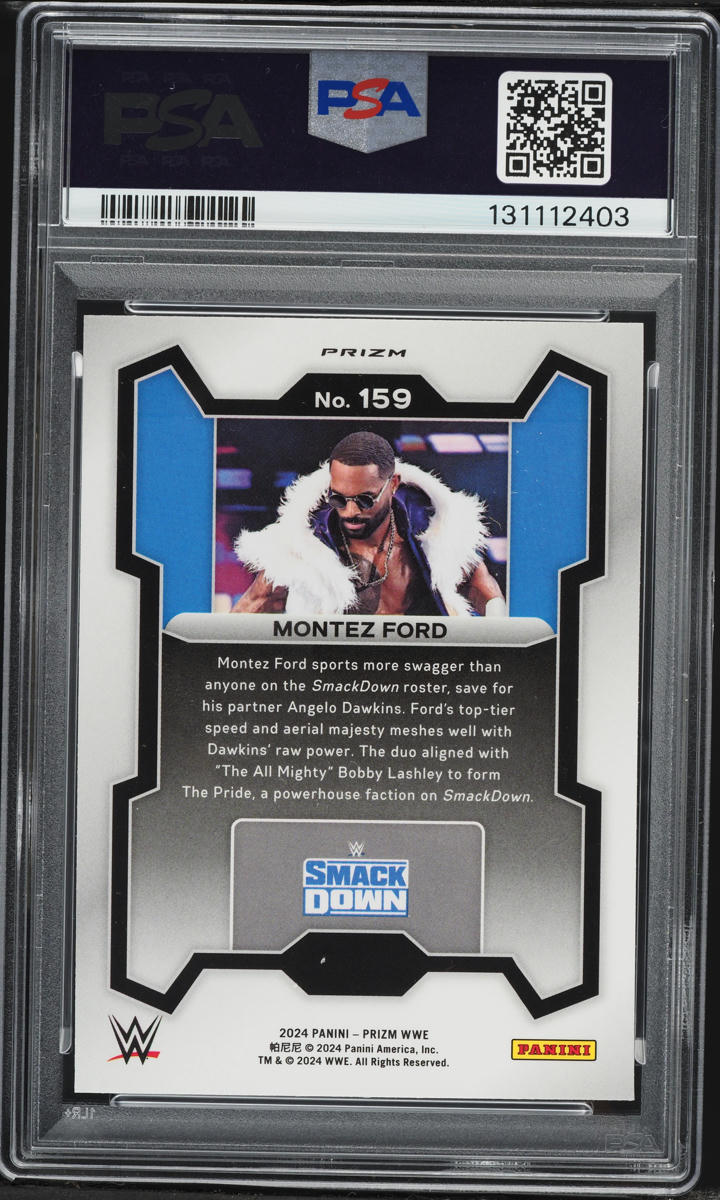 2024 Panini Prizm WWE White Sparkle Montez Ford #159 PSA 10 GEM