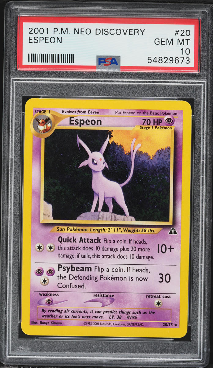 2001 Pokemon Neo Discovery Espeon #20 PSA 10 GEM MINT