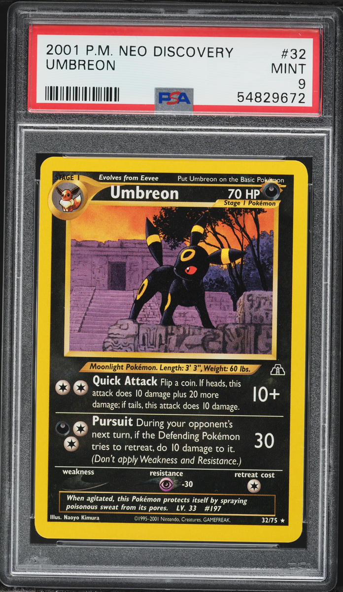 2001 Pokemon Neo 2 Discovery Umbreon #32 PSA 9 MINT on Fanatics