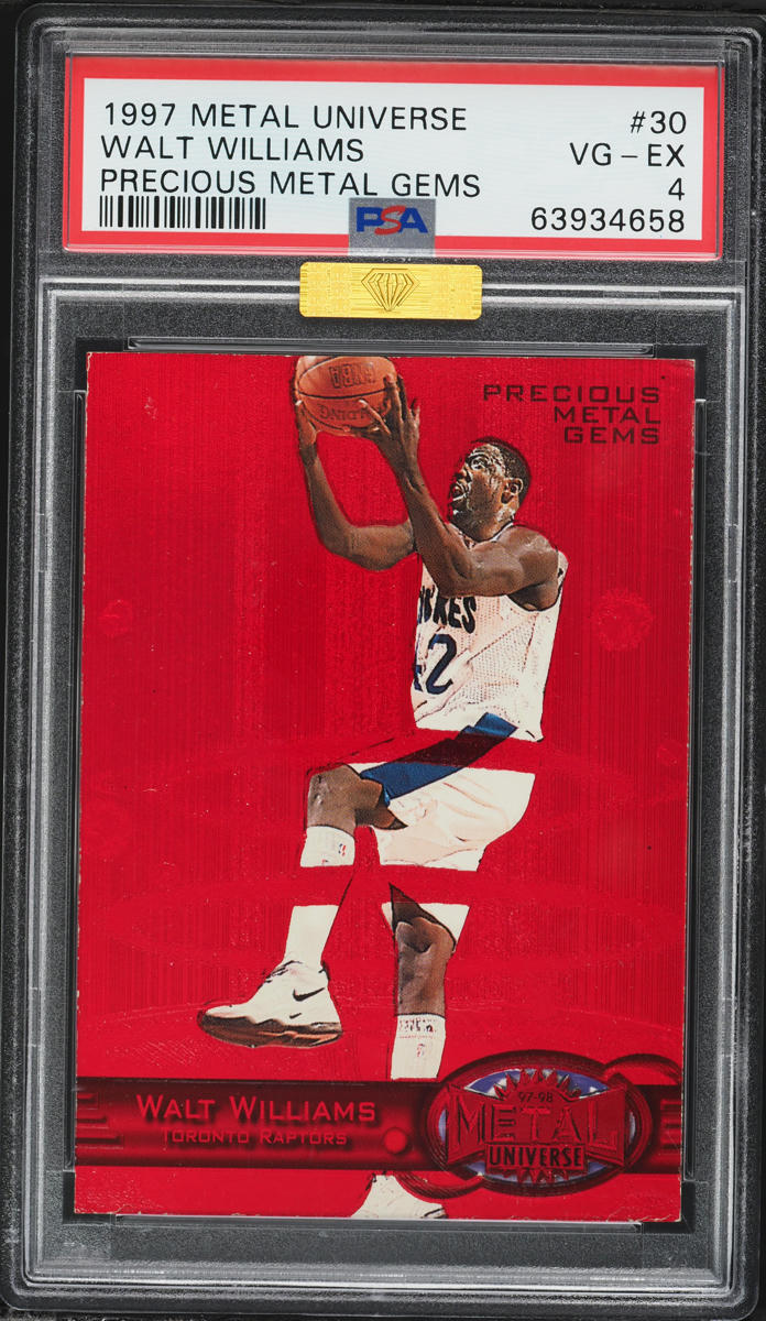 1997 Metal Universe Precious Metal Gems PMG Red Walt Williams /100 #30 MBA PSA 4 VGEX