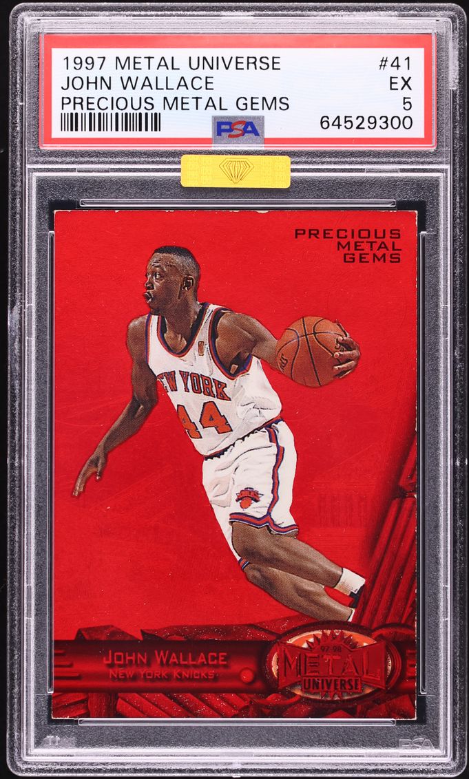 1997 Metal Universe Precious Metal Gems PMG Red John Wallace /100 #41 MBA PSA 5 EX
