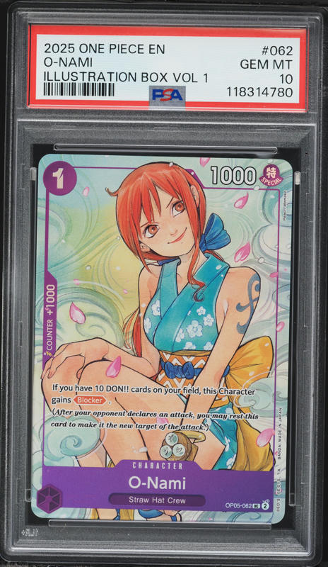 2025 One Piece Promos Illustration Box Vol.1 O-Nami #062 PSA 10