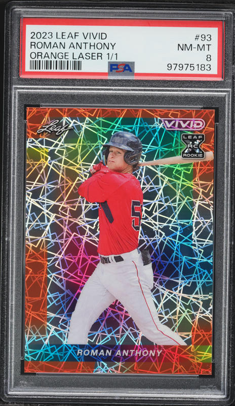 2023 Leaf Vivid Orange Laser Roman Anthony ROOKIE 1/1 #93 PSA 8 NM