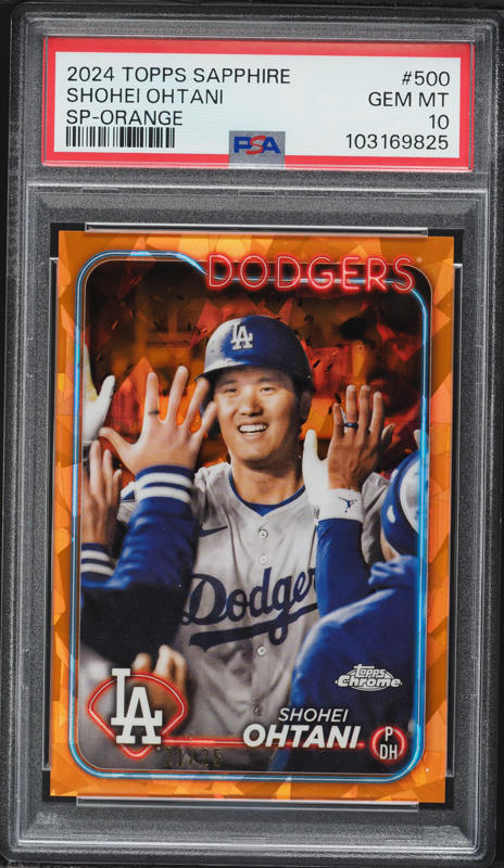 2024 Topps Chrome Sapphire Orange Shohei Ohtani SP /25 #500 PSA 10