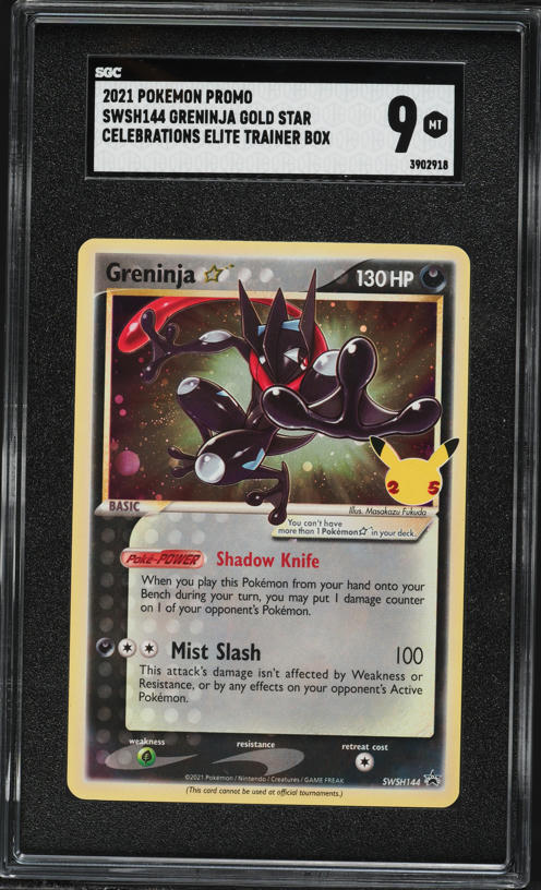 2021 Pokemon SWSH Black Star Promo Celebrations ETB Greninja Gold