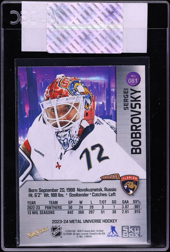 2023 Metal Universe Sergei Bobrovsky #081 CGC AUTH