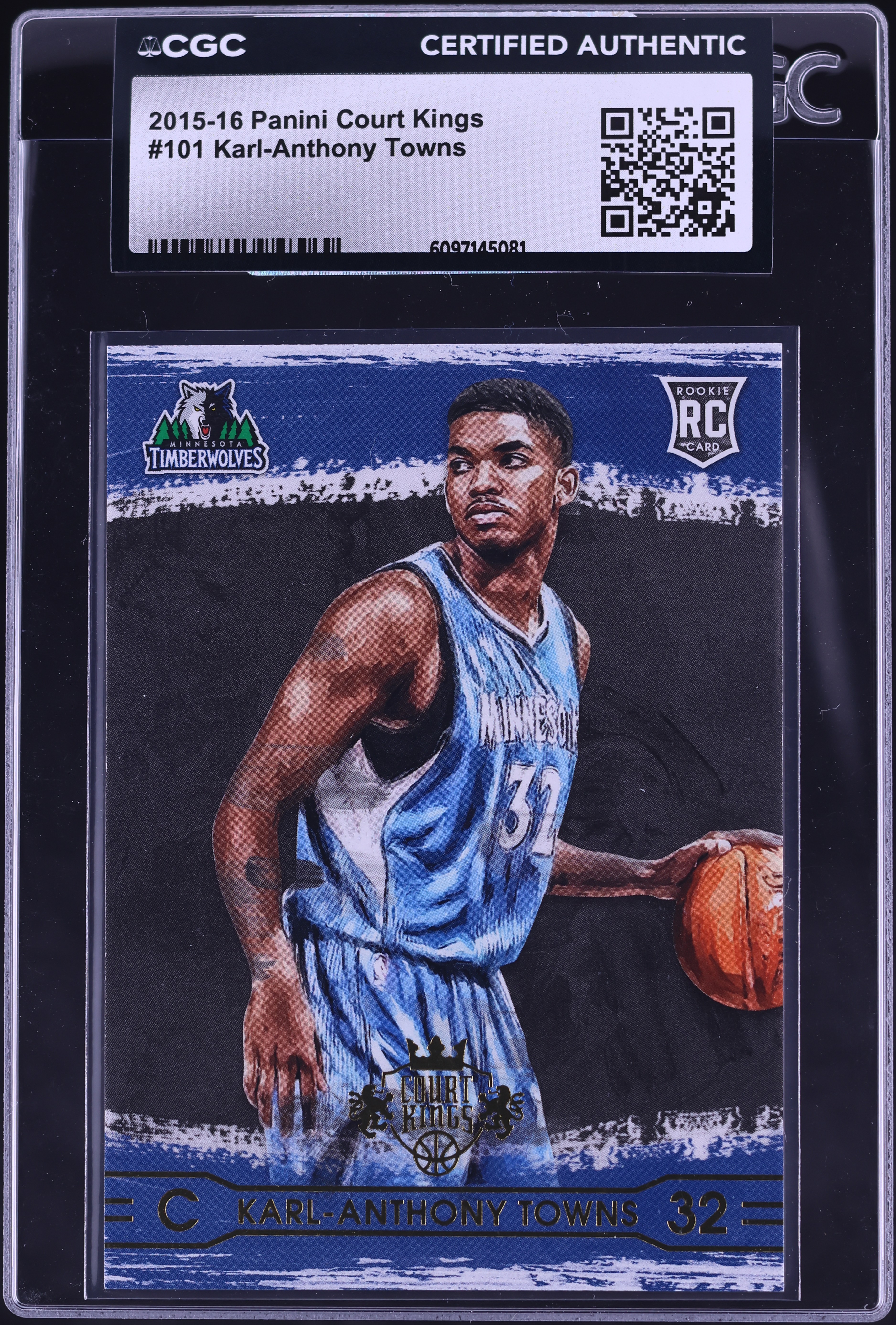 2015 Panini Court Kings Karl-Anthony Towns ROOKIE #101 CGC AUTH on