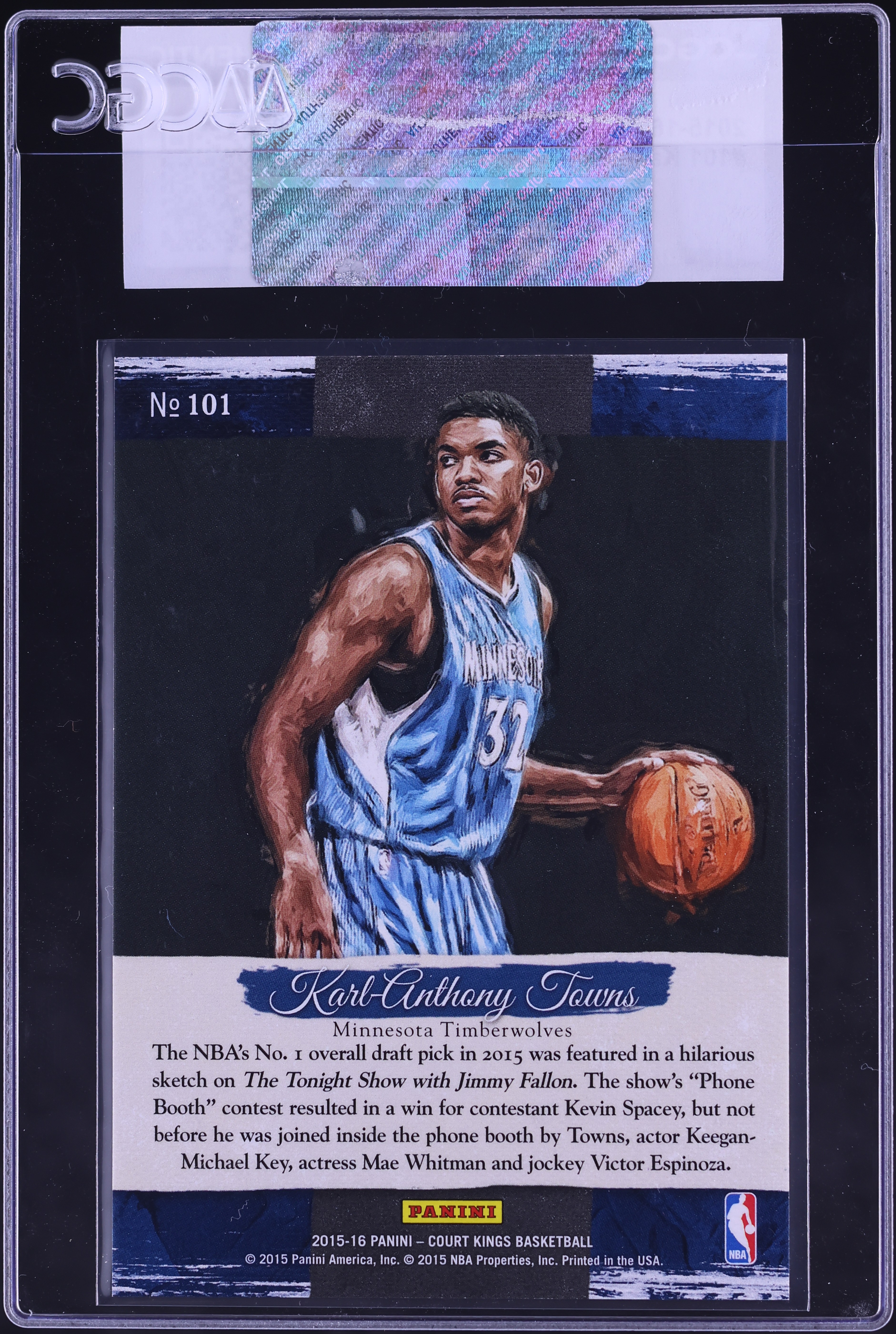 2015 Panini Court Kings Karl-Anthony Towns ROOKIE #101 CGC AUTH on