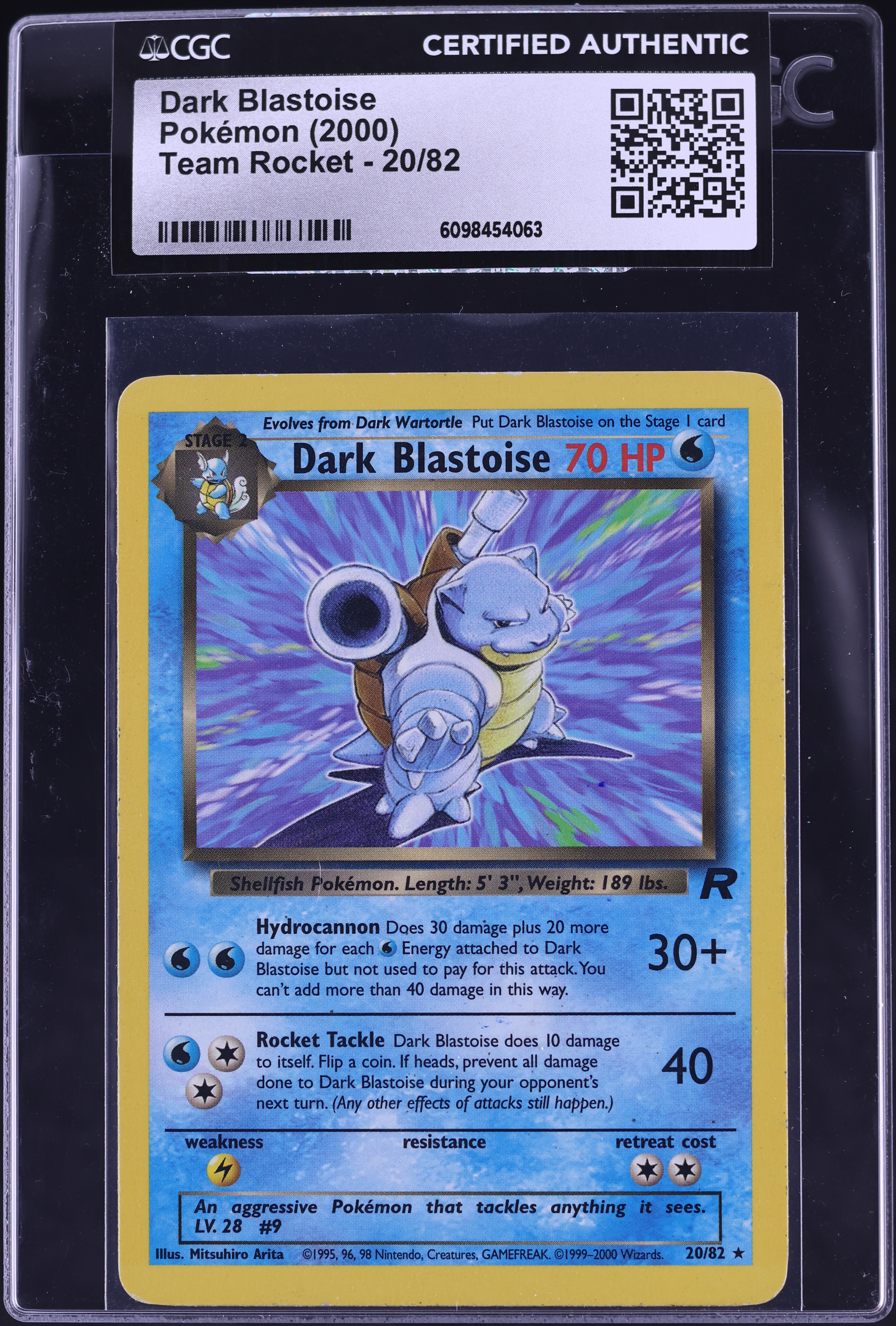 dark blastoise pokemon card 3/82 Team Rocket Swirl Holo Rare Near Mint Water Hydrocannon (30+) Does 30 damage plus 20 more damage for each Water Energy attached to Dark Blastoise but not used to pay for this attack Did you know this existed?