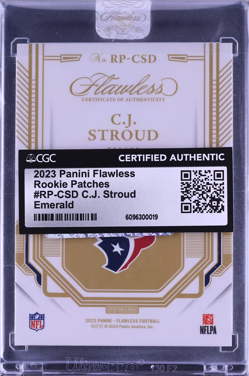 2023 Panini Flawless Emerald C.J. Stroud ROOKIE PATCH 5/5 #RP-CSD CGC AUTH