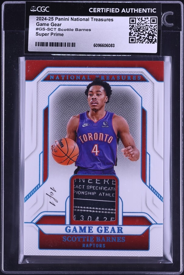 2024 National Treasures Game Gear Super Prime Scottie Barnes PATCH