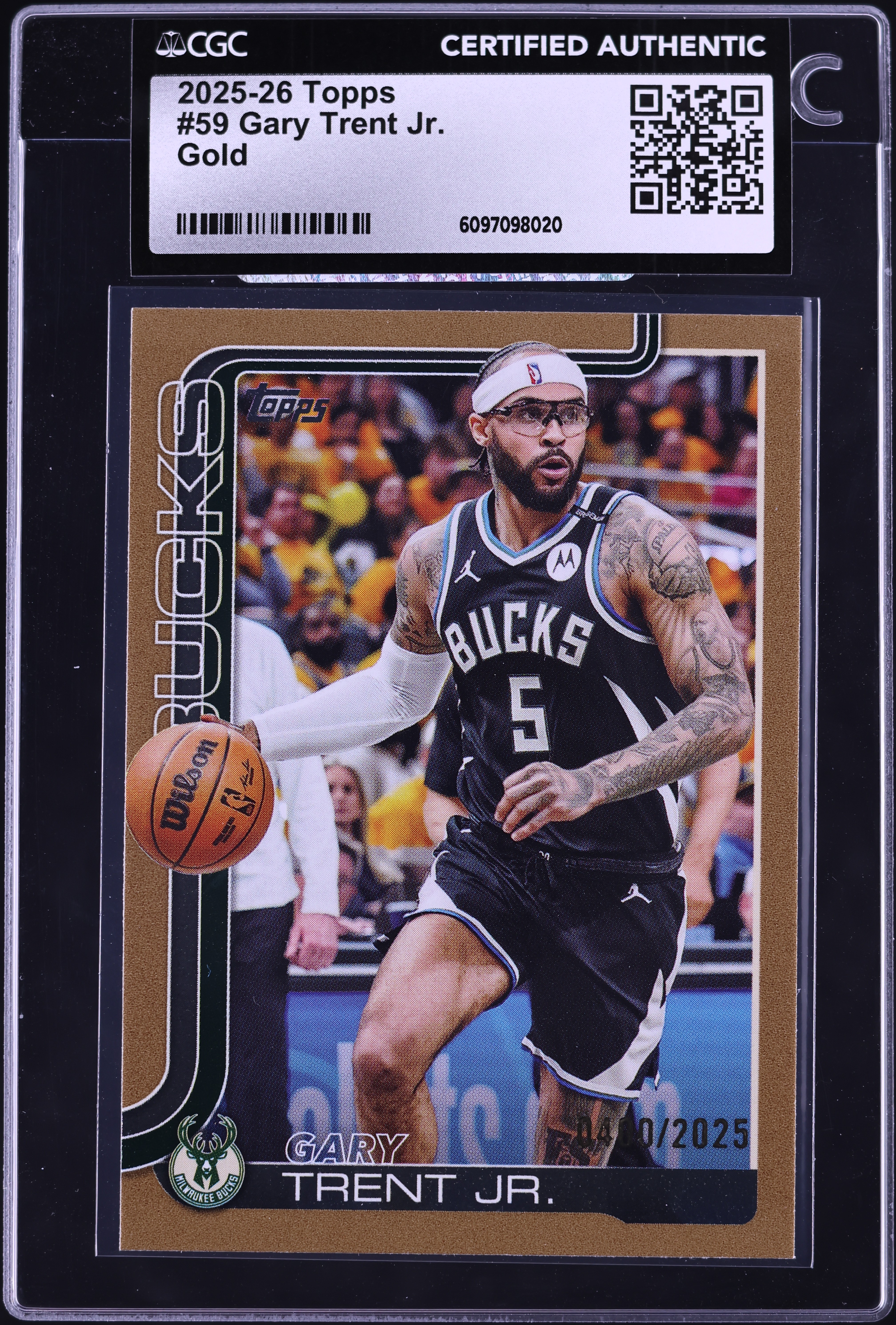 2025 Topps Basketball Gold Gary Trent Jr. /2025 #59 CGC AUTH on