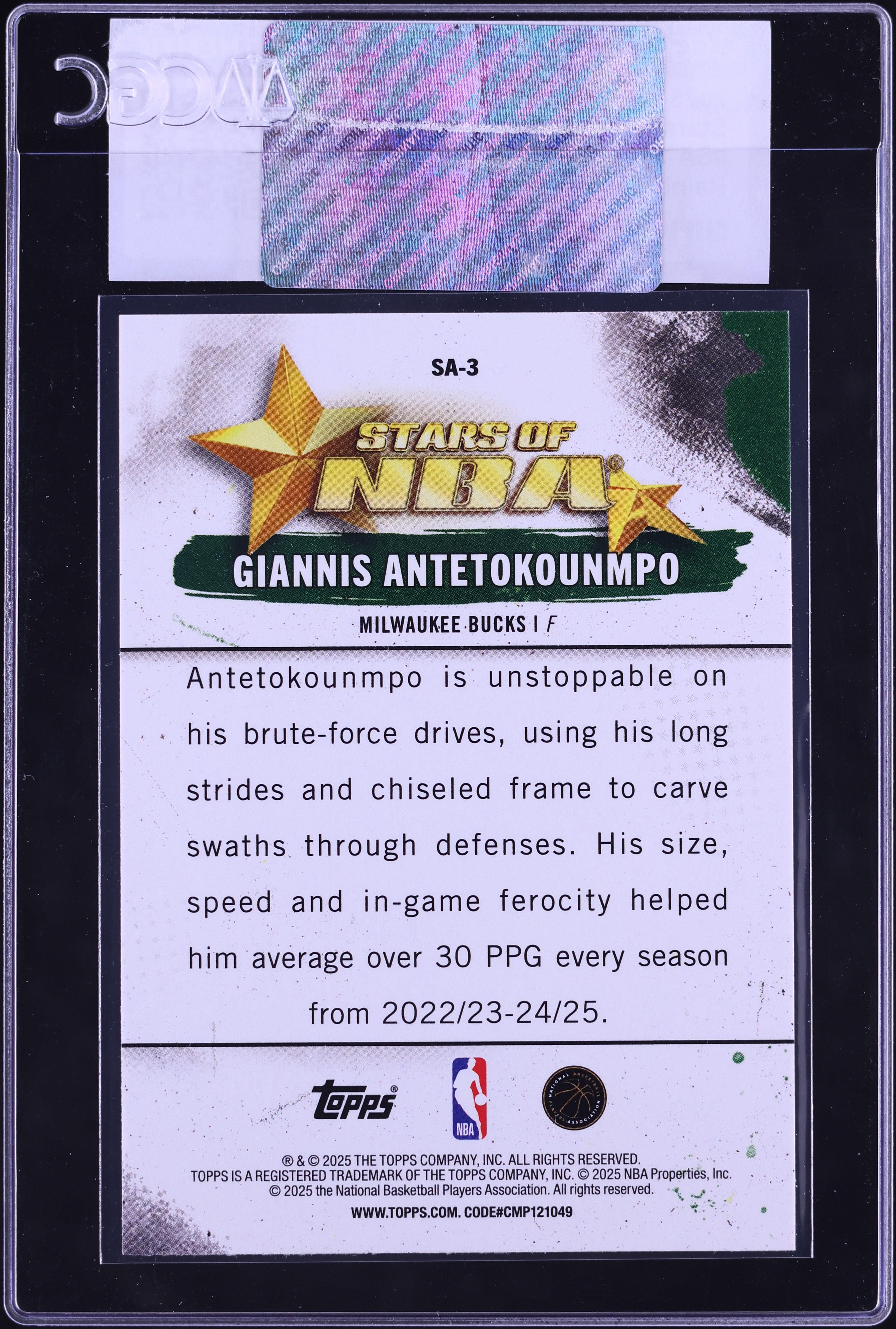 2025 Topps Stars Of The NBA Rainbow Foil Giannis Antetokounmpo #SA 