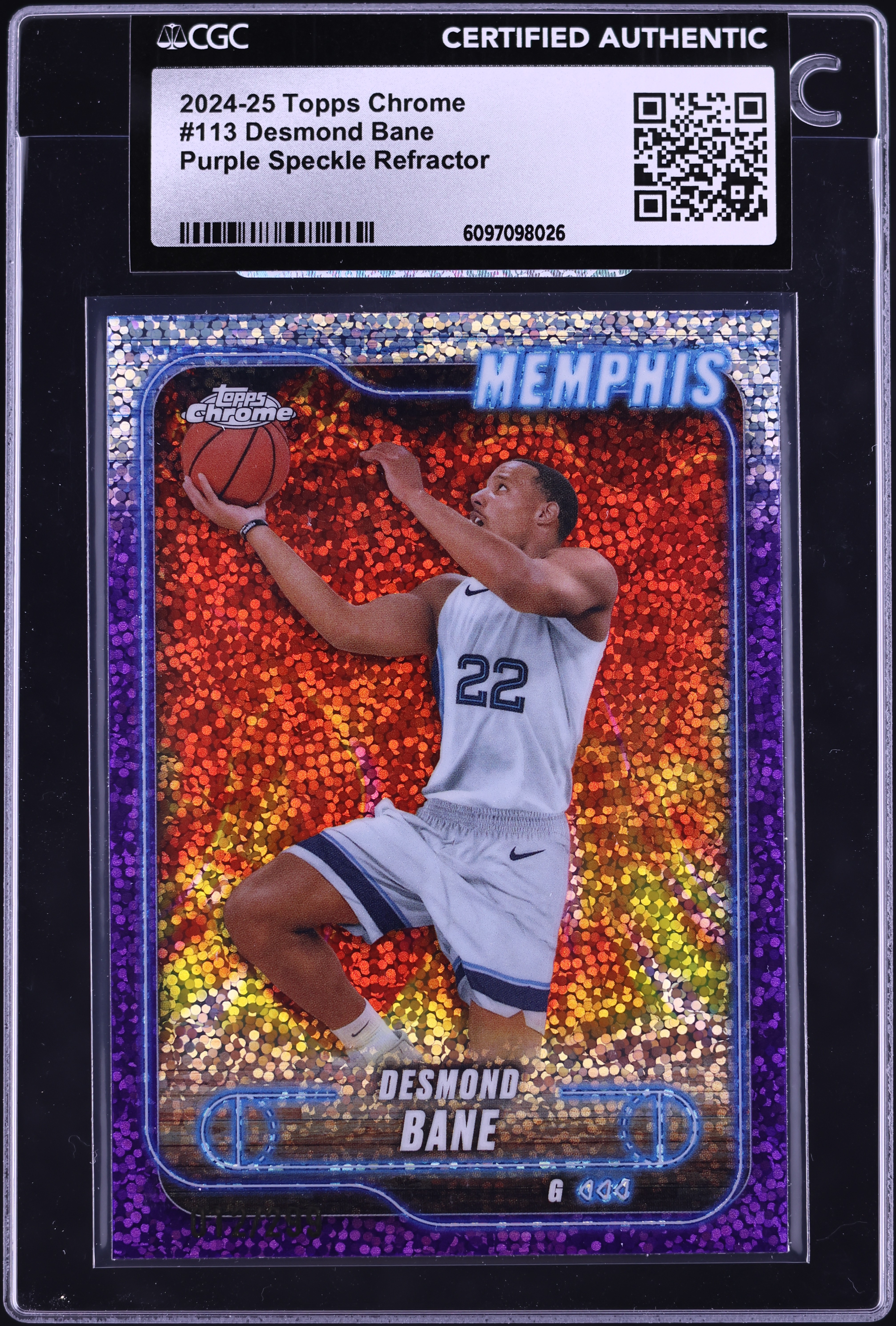 2024 Topps Chrome Purple Speckle Refractor Desmond Bane /299 #113