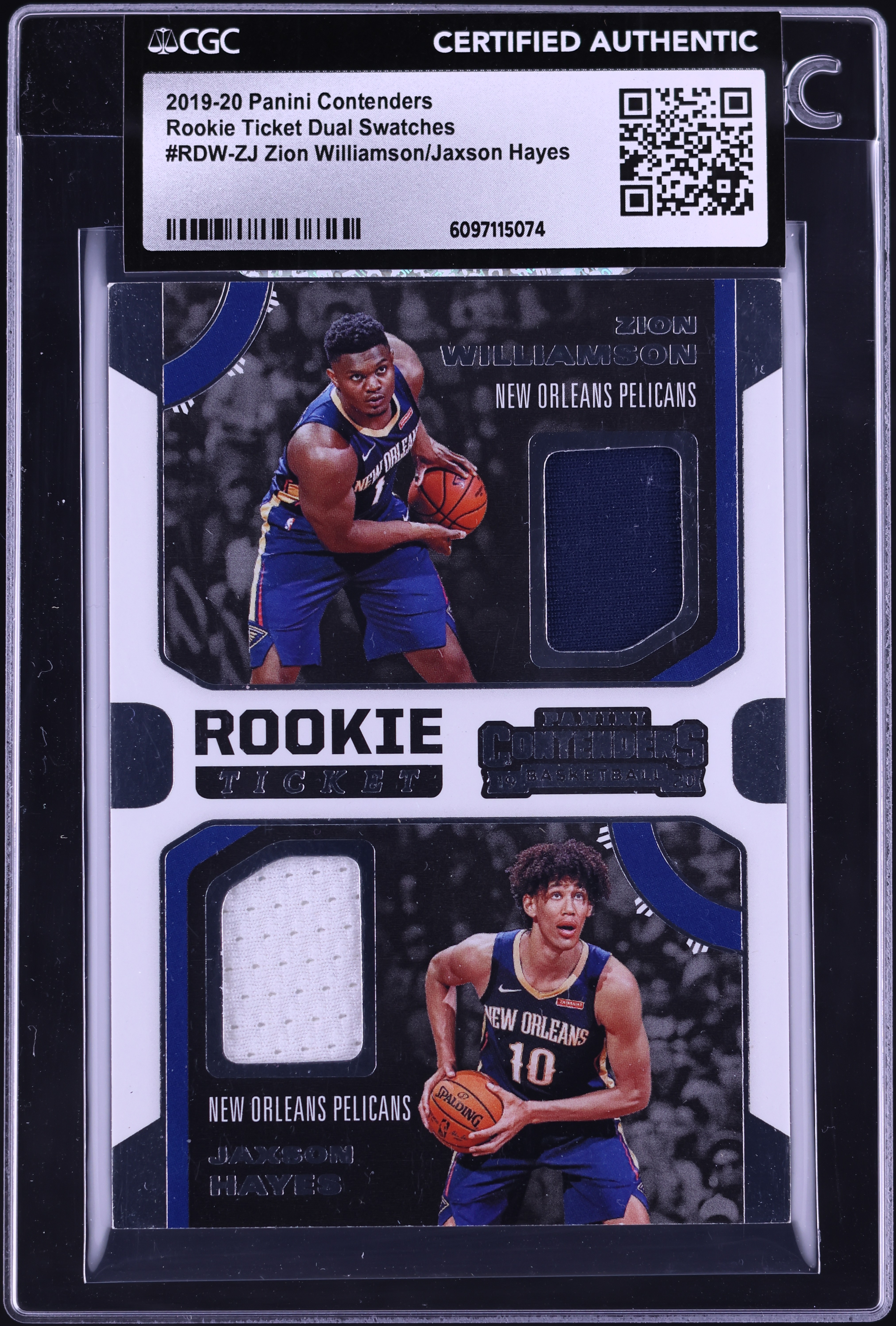 2019 Panini Contenders Ticket Dual Swatches Zion Williamson Jaxson