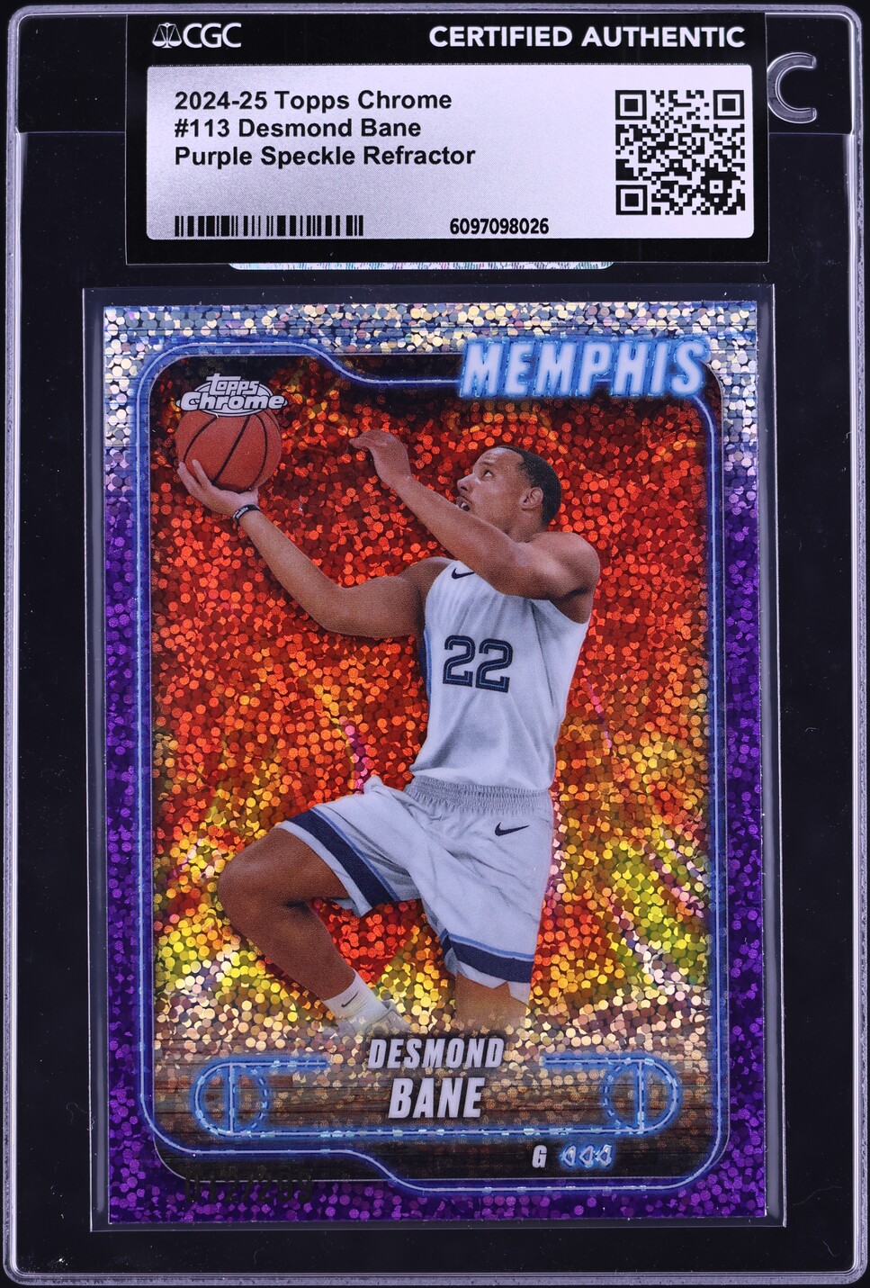 2024 Topps Chrome Purple Speckle Refractor Desmond Bane /299 #113