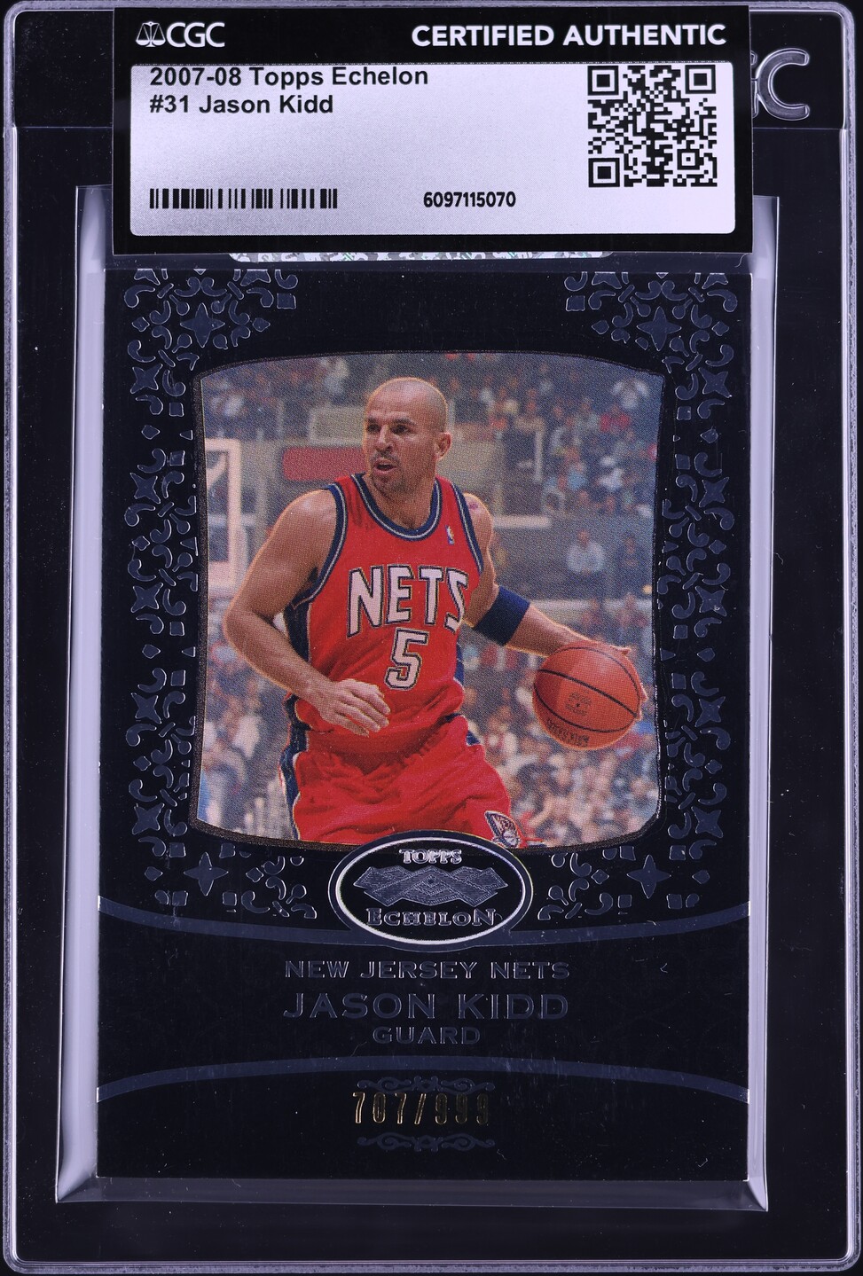 2007 Topps Echelon Jason Kidd /999 #31 CGC AUTH