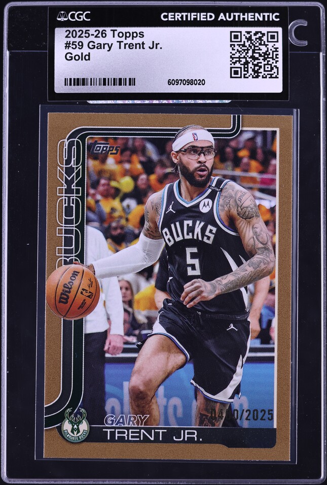 2025 Topps Basketball Gold Gary Trent Jr. /2025 #59 CGC AUTH on