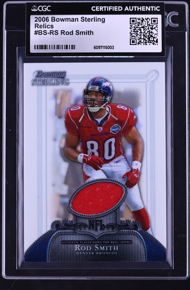 2006 Bowman Sterling Rod Smith PATCH #BS-RS CGC AUTH on Fanatics
