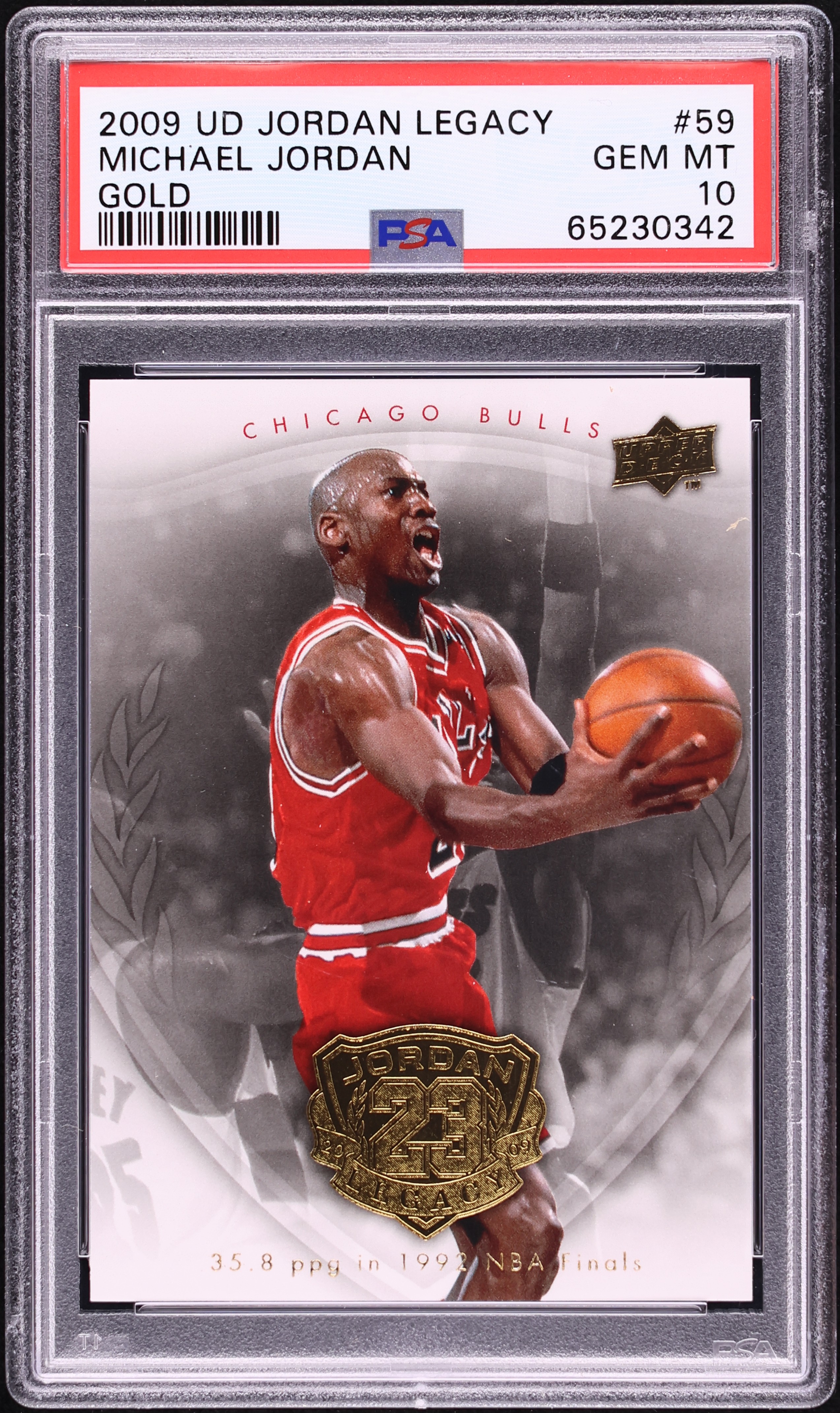 2009 Upper Deck MJ Legacy Gold Michael Jordan #59 PSA 10 GEM MINT