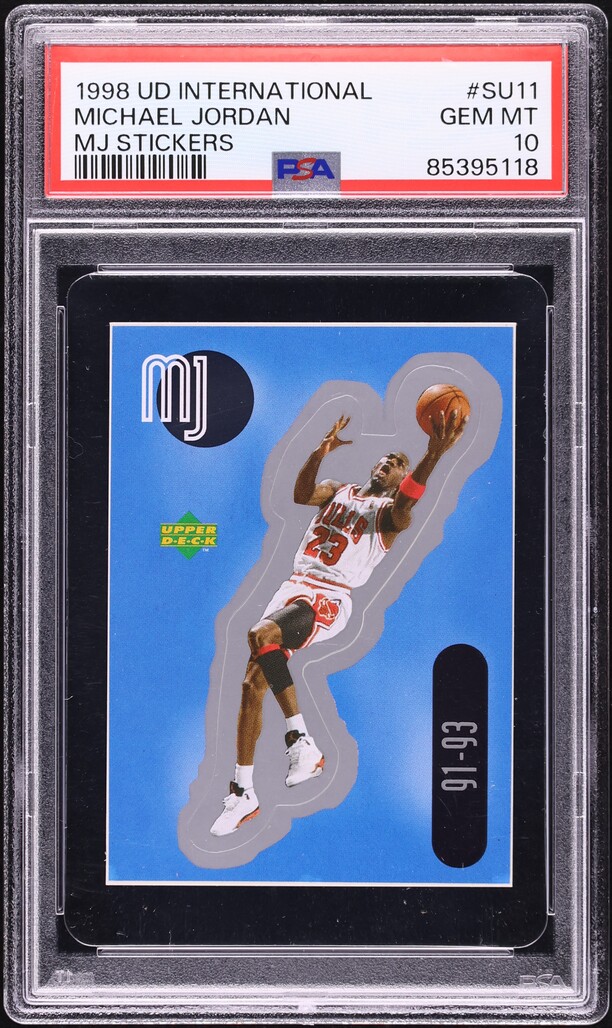 1998 Upper Deck International MJ Stickers Michael Jordan #SU11 PSA 10 GEM MINT