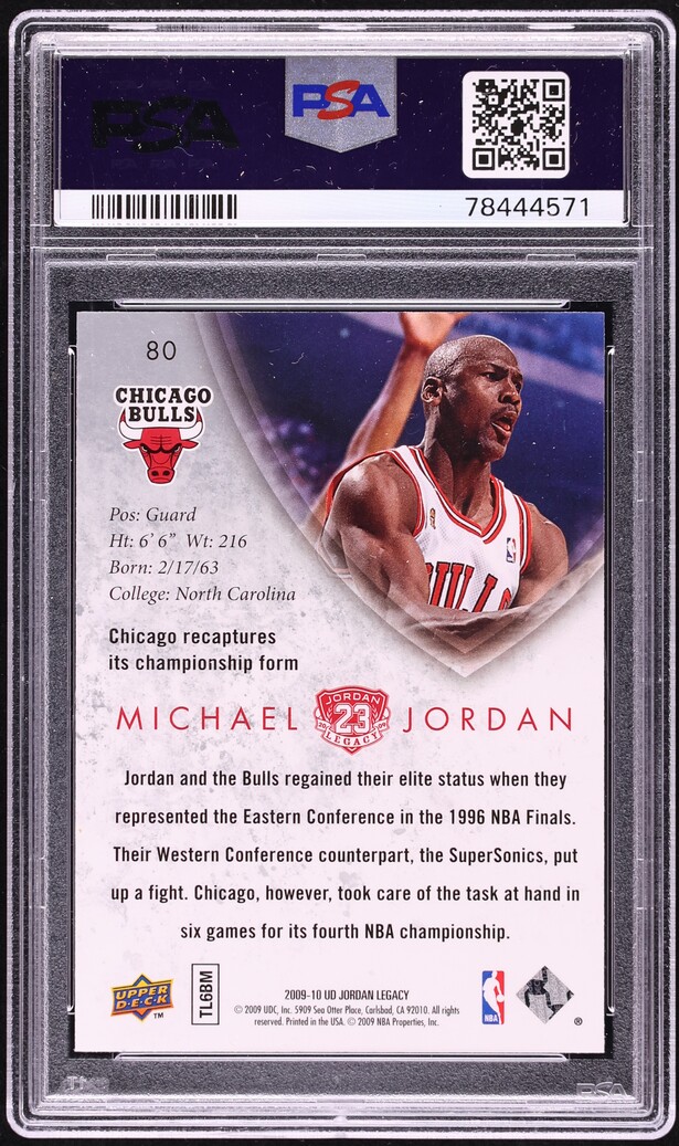 2009 Upper Deck Jordan Legacy Gold Michael Jordan #80 PSA 10 GEM