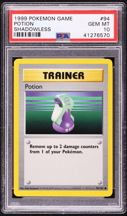 1999 Pokemon Base Set Shadowless Potion #94 PSA 10 GEM MINT