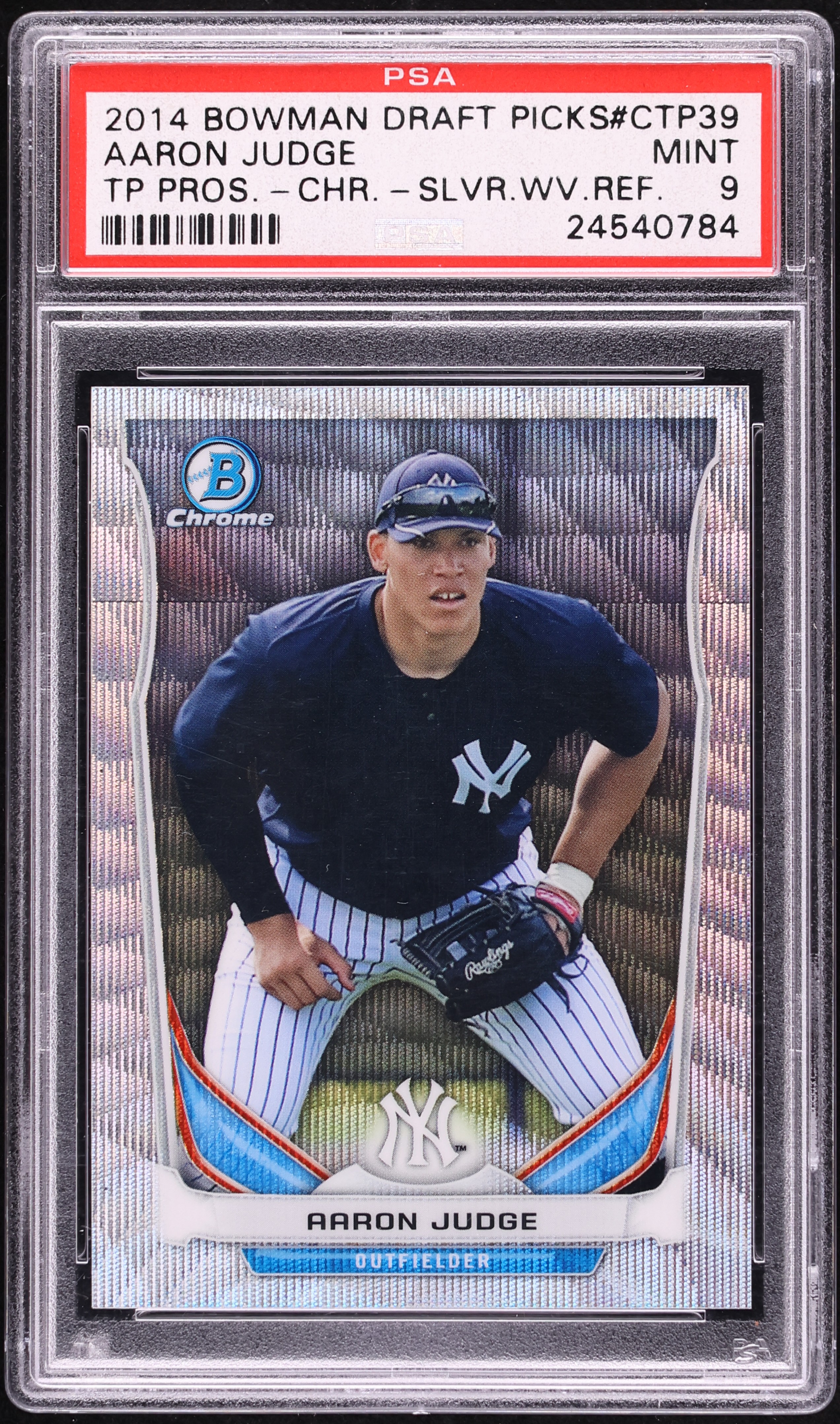 2014 Bowman Chrome Draft Silver Wave Refractor Aaron Judge 